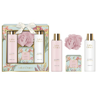 Lulu Grace Lily & Peony Bath Gift Set Shower Gel Lotion Soap & Loofah