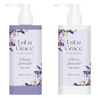 Lulu Grace Lavender Body Wash & Lotion Set 300ml Private Collection Skincare Gift