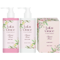Lulu Grace Classic Rose Body Wash Lotion & Soap Set 300ml 100g Private Collection
