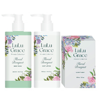 Lulu Grace Floral Bouquet Body Wash Lotion Soap Gift Set Skincare 3 Piece 300ml 100g