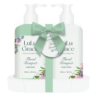 Lulu Grace Floral Bouquet Hand Wash & Lotion Gift Set with Caddy 2 x 300ml