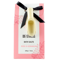 Lulu Grace De-Stress Bath Salts 200g Rose & Geranium with Wooden Scoop