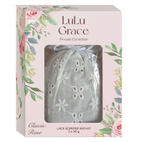 Lulu Grace Rose Lace Scented Sachets 2x20g Romantic Drawer Fresheners