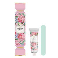 Peony Petals Hand Cream & Nail File Gift Cracker Floral Care Set 60ml