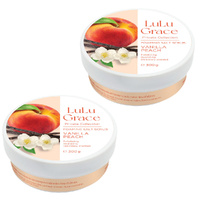 Lulu Grace Vanilla Peach Foaming Salt Body Scrub 300g Pack of 2
