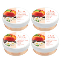 Lulu Grace Vanilla Peach Foaming Salt Body Scrub 300g Bundle Pack of 4
