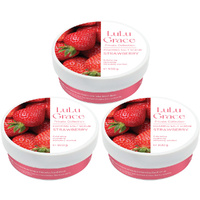 Lulu Grace Strawberry Foaming Salt Body Scrub 3 x 300g Pack
