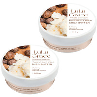 Lulu Grace Shea Butter Exfoliating Foaming Salt Body Scrub 300g Pack of 2