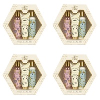 Lulu Grace Bee Happy Body Wash, Body Lotion & Hand Cream Gift Set 3pc Wildflower Honey Bundle of 4