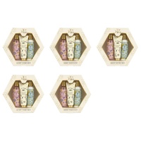Lulu Grace Bee Happy Body Wash, Body Lotion & Hand Cream Gift Set 3pc Wildflower Honey Bundle of 5