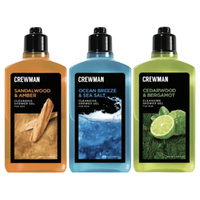 Crewman Shower Gel 250ml 3 Pack Sandalwood Amber Cedarwood Bergamot Ocean Breeze