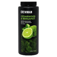 Crewman Cedarwood & Bergamot Body Powder For Men 200g Deodorising
