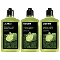 Crewman Cedarwood Bergamot Shower Gel 250ml 3 Pack Mens Body Wash