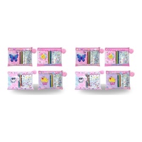 Kids Plush Notebook Stationery Gift Set in Zip Pouch Assorted Designs - Random Design Supplied Bundle of 2