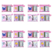 Kids Plush Notebook Stationery Gift Set in Zip Pouch Assorted Designs - Random Design Supplied Bundle of 4