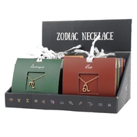 Zodiac Sign Pendant Necklace Display of 24