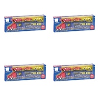 Die-Cast Racing Transporter Set Truck with 4 Race Cars Bundle of 4
