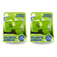 Dinosaur Bubble Gun with Coloured Lights Pack of 2