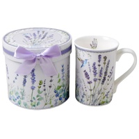 China Mug Lavender and Hummingbird Design Gift Boxed