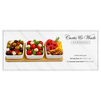 Curtis & Wade 4 Piece Serving Set with 3 Snack Bowls