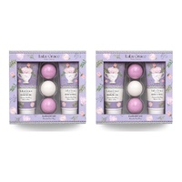 Lulu Grace Lavender Earl Grey Bath Gift Set Shower Gel 200mL, Body Lotion 200mL & 3 Bath Fizzers Bundle of 2