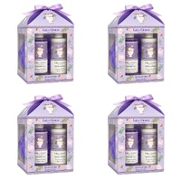 Lulu Grace Lavender Earl Grey Bath Gift Set Shower Gel 200mL, Body Lotion 200mL & Bath Sponge Bundle of 4