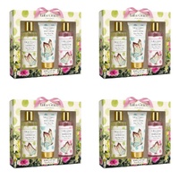 Lulu Grace Sweet Pea & Pear Bath Gift Set Shower Gel 200mL, Bubble Bath 200mL & Body Lotion 110mL Bundle of 4