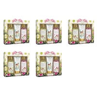 Lulu Grace Sweet Pea & Pear Bath Gift Set Shower Gel 200mL, Bubble Bath 200mL & Body Lotion 110mL Bundle of 5