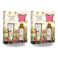 Lulu Grace Sweet Pea & Pear Bath Gift Set Shower Gel 200mL, Body Lotion 110mL & Butterfly Bath Fizzer 60g Bundle