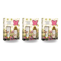 Lulu Grace Sweet Pea & Pear Bath Gift Set Shower Gel 200mL, Body Lotion 110mL & Butterfly Bath Fizzer 60g Bundle