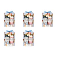 Lulu Grace Lily & Cotton Shower Gel 150mL, Body Lotion 150mL & Netting Sponge Gift Set Bundle of 5