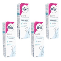Veet Hair Removal Cream Sensitive Skin 100mL Pack of 4