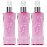 Body Fantasies Cotton Candy Body Spray 94ml Pack of 3 Sweet Mist