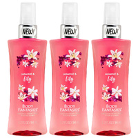 Body Fantasies Jasmine And Lily Body Spray 94ml 3 Pack