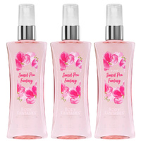 Body Fantasies Pink Sweet Pea Fantasy Body Spray 94ml 3 Pack