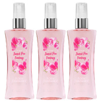 Body Fantasies Pink Sweet Pea Fantasy Body Spray 236ml Pack of 3