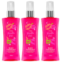 Body Fantasies Pink Vanilla Kiss Body Spray 236ml Pack of 3
