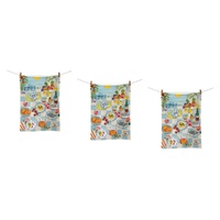 LA LA LAND Tea Towel Coastal Breeze 64cm Pack of 3