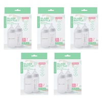 New Beginnings Glass Bottle with Outer Silicone 240mL Twin Pack Bundle of 5