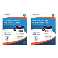 2SAN 6 Panel Dipcard Home Drug Test 5 Pack Bundle of 2