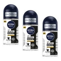 Nivea Men Black & White Invisible Epic Night Roll-On 50mL Pack of 3