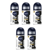 Nivea Men Black & White Invisible Epic Night Roll-On 50mL Pack of 5