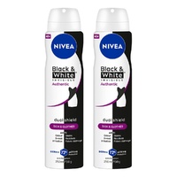 NIVEA Deo Aero Invisible Black & White Authentic 250mL Pack of 2