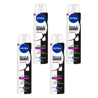 NIVEA Deo Aero Invisible Black & White Authentic 250mL Pack of 4