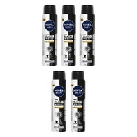 Nivea Men Black & White Invisible Epic Night Aerosol 250mL Pack of 5