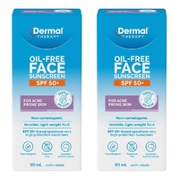 Dermal Therapy Oil Free Face Sunscreen SPF 50+ 50mL Pack of 2