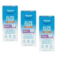 Dermal Therapy Oil Free Face Sunscreen SPF 50+ 50mL Pack of 3