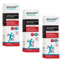 Brauer Magnesium + Pain Relief Heat Cream 100g Pack of 3