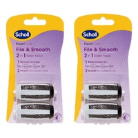 Scholl ExpertCare File and Smooth 2 in 1 Roller Head 2 Pack Bundle of 2