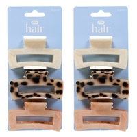Pharmacy Health Medium Claw Clips Mixed 3 Pack Bundle of 2